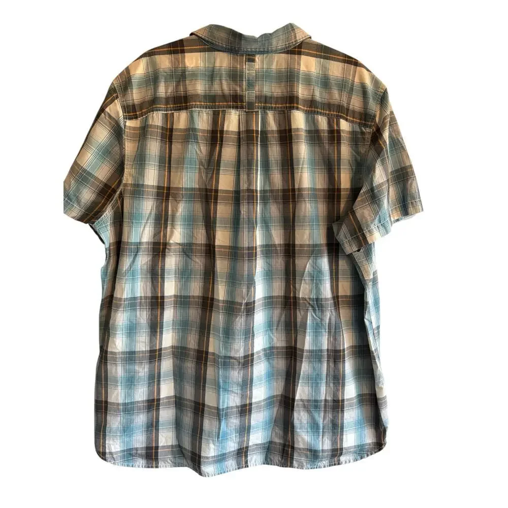 The North Face Men’s Short Sleeve Blue Plaid Button Up Shirt Sz XXL - Picture 3 of 6